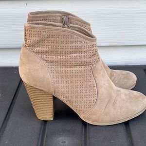 American rag tan faux suede ankle booties. Like new. Size 7.5
